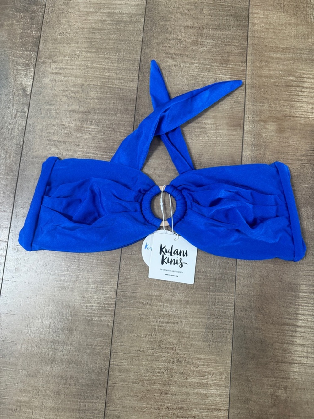 Kulani Kinis Royal Blue Ring-Detail Bikini Top
